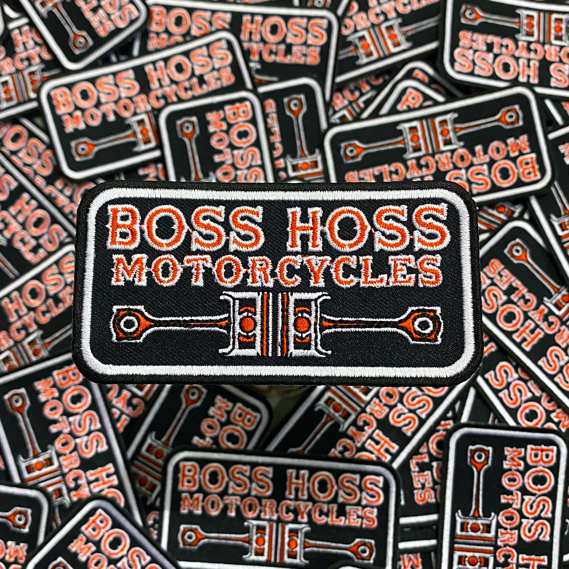 Embroidered Twin Pistons Patch Red & Black - Image 4