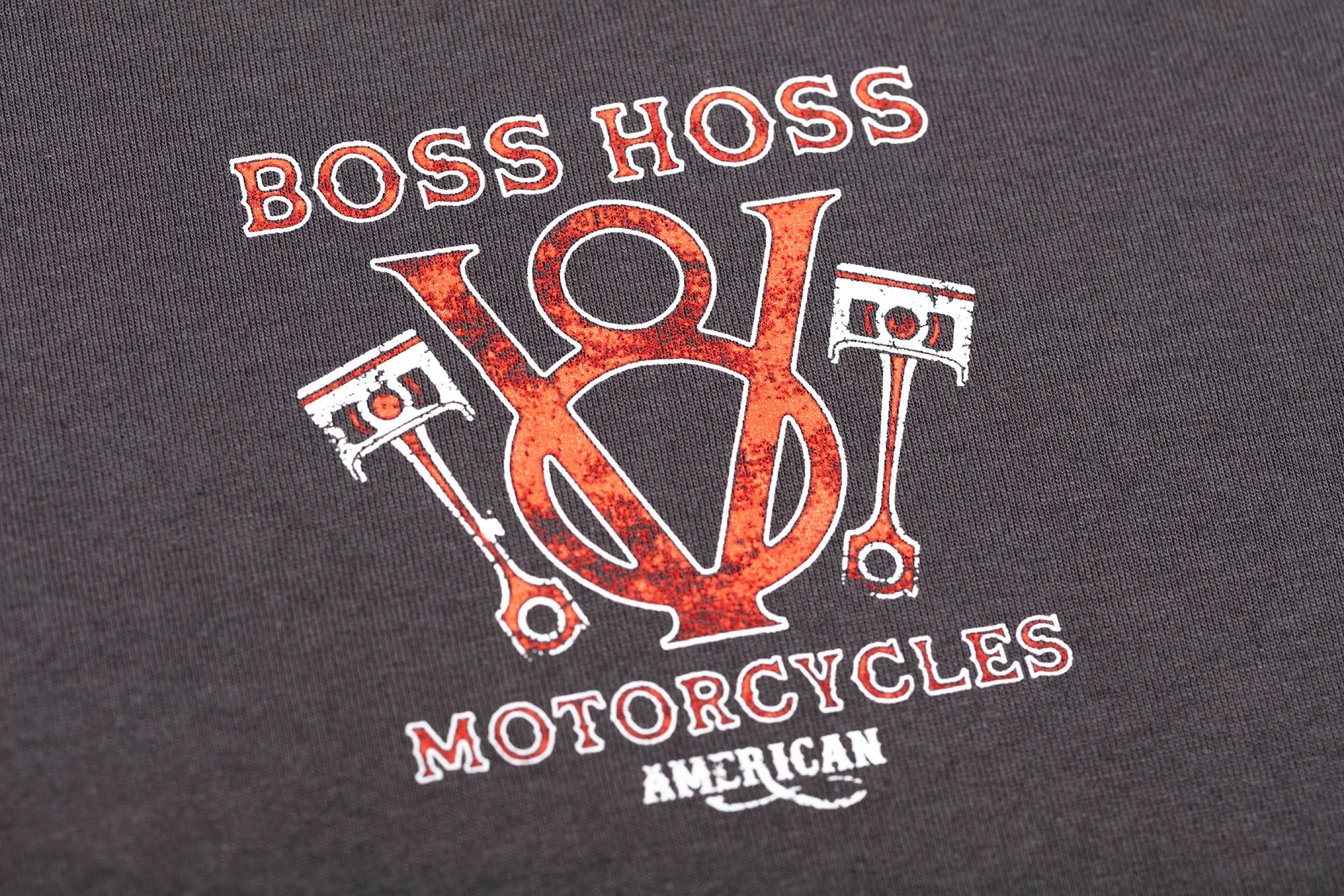 V8 Piston Power Long Sleeve Tee Gray & Red - Image 3