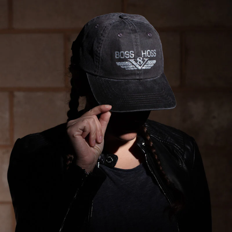 Weathered Charcoal Gray Glitter Ladies Cap - Image 2